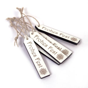 Gift Tag Happy Feast Snowflake - 5 Pieces - Set of 2 • Pendant Merry Christmas Nicholas Advent Christmas Party Gift Xmas