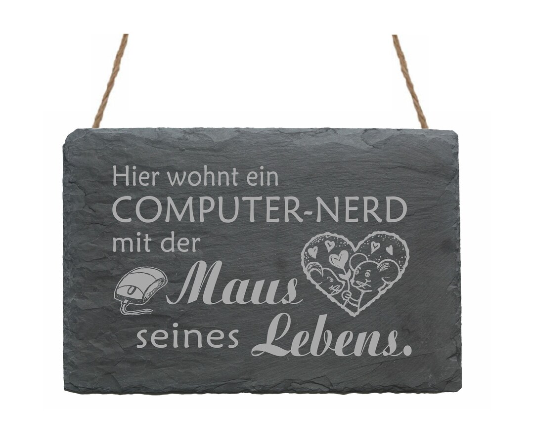 Schiefertafel Spruch Hier wohnt ein COMPUTER NERD... Schild Türschild