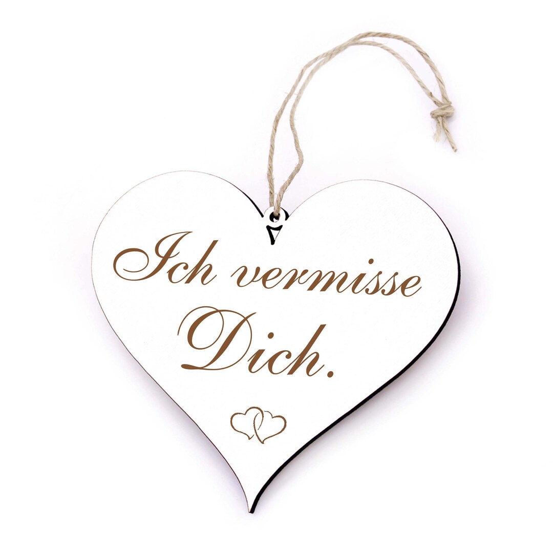 Schild Herz Ich vermisse dich Herzen Herzschild 13 x 12 cm Etsy.de