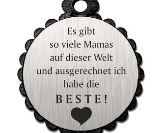 Pendant ' BEST MAMA OF THE WORLD » Gift chain keychain decoration lucky charm heart mother's day mother love saying