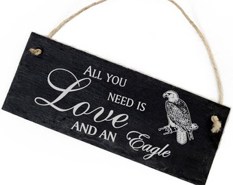 Slate Decoration Eagle Shield 22 x 8 cm - All you need is Love and an Eagle