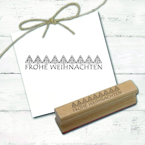 Stempel Frohe Weihnachten Tannenbaum Bordüre • ca. 98 x 17 mm • Holzstempel Motivstempel Scrapbooking • Dekoration • Tannenbäume Advent Xmas