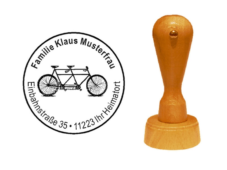 Stempel Holzstempel Fahrrad Tandem Bild 1