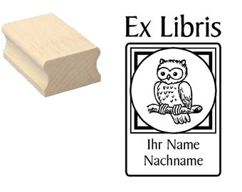 Stempel Ex Libris « EULE 1 » EXLIBRIS Bücherstempel Bucheignerzeichen Bucheigentümer Büchermarke Buchmarke Bibliothek Bibliothekar Bücherei