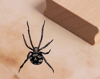 Black Widow Motif Stamp - Spider Stamp Houten Stempel 38 x 58 mm - Scrapbooking Embossing Stempelen Ambachten Cadeau Kleuterschool