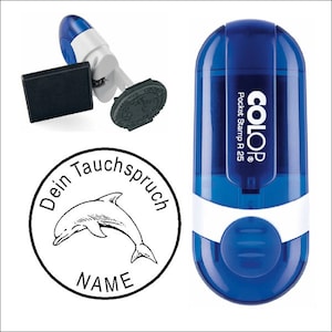 TIMBRO SUBACQUEO Timbro "DELFIN" Motivo Nome Diario di bordo Immersione Dicendo Nome subacqueo Timbro subacqueo Regalo Subacqueo Istruttore subacqueo Scuola di sub