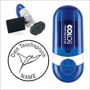 TAUCHERSTEMPEL Stempel « MANTARAY » Motiv Name Tauchen Logbuch Tauchspruch Tauchername Tauchstempel Geschenk Taucher Tauchlehrer Tauchschule
