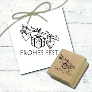 Stamp Happy Holidays - fir branch with pendants motif stamp approx. 48 x 38 mm • Wooden stamp Christmas stamp Santa Claus Christmas Advent Xmas