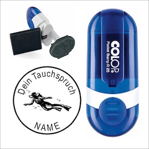 SELLO DE BUCEO Sello &quot;DIVER 3&quot; Motivo Nombre Cuaderno de buceo Buceo Diciendo Nombre del buceador Sello de buceo Regalo Instructor de buceo Escuela de buceo