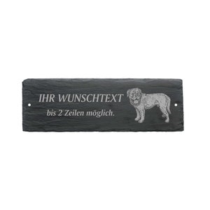 Weatherproof door sign &quot;BORDEAUXDOGGE&quot; with desired text / name - approx. 22 x 8 cm sign nameplate family bell dog Dogue de Bordeaux