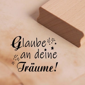 Motif Stamp Believe in Your Dreams Stamp Stars 48 x 36 mm - Wooden Stamp Scrapbooking Embossing Stamps Crafts - Gift Birthday