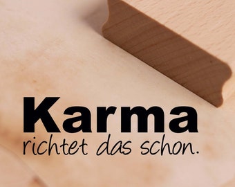 Timbre à motif Karma redresse le timbre déjà 58 x 19 mm - Timbre en bois Scrapbooking Tampons de gaufrage Artisanat Bureau temple Tampon d’enseignant