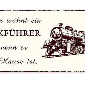 Vintage Sign « LOKFÜHRER Locomotive 2 » Shabby 20 x 10 cm