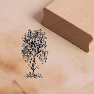 Motiefstempel berkenboom - stempel houten stempel 38 x 68 mm - scrapbooking reliëfdruk knutselen stempelen creatief zijn cadeau-idee