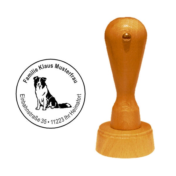 Stempel Holzstempel Hund Border Collie