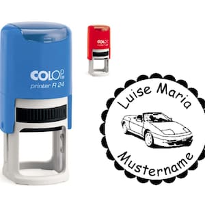 Francobollo Ingenuno CABRIO - con nome personale regalo scuola inizio scuola bambini bambini Cabriolet Auto