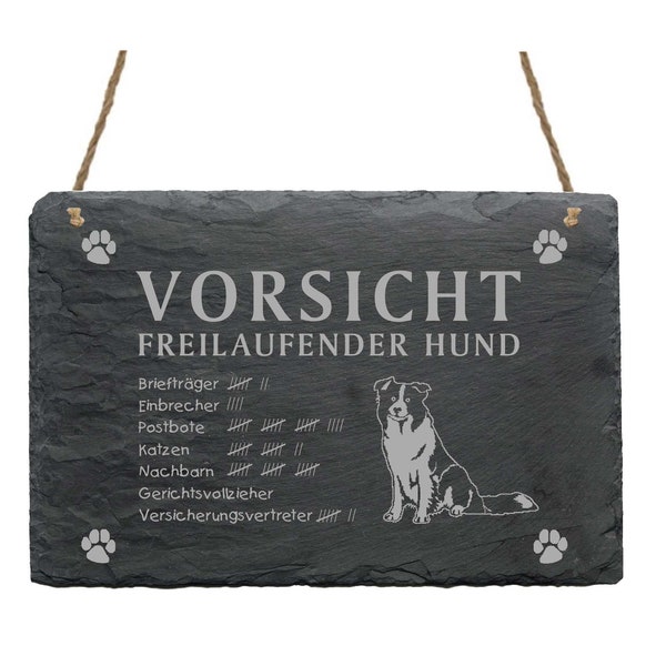 Schiefertafel "border Collie" Hund Schild