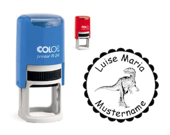 Sello Ingenuno DINO » con Nombre Personal Regalo Escuela De La Escuela De Iniciando Escuela Escolar Niños Niños Dinosaurio