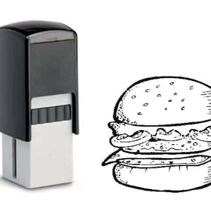 Stempel Bonuskaart Stempel « BURGER » 10 x 10 mm Motief Hamburg Fast Food Bonuskaart Bonuskaart Klantenkaart Klantenkaart Snackbar Eten