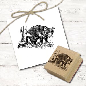 Motiefstempel Tasmaanse duivel - stempel Tasmaanse duivel houten stempel 58 x 38 mm - scrapbooking stempelen ambachtelijke creativiteit