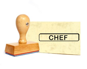Timbre Chef - Poinçon en bois - 49 x 9 mm - tampons de bureau amusants Timbre de réservation Comptable Administration Administration École Université Entreprise