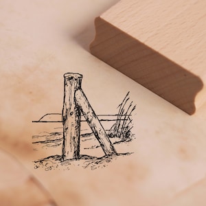 Timbro duna di palafitte in legno - timbro motivo circa 38 x 36 mm • Scrapbooking timbro in legno • Mare spiaggia Mare vacanza vacanza maritim isola Usedom
