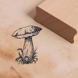 Sello con motivo castaño - sello seta sello de madera 38 x 48 mm - scrapbooking estampado artesanía creatividad otoño bosque naturaleza escuela jardín de infantes