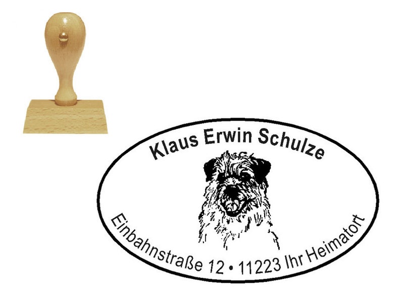 Stempel Holzstempel HUND BORDER TERRIER Bild 1