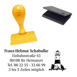 Francobollo in legno "LEUCHTTURM 1" - timbro