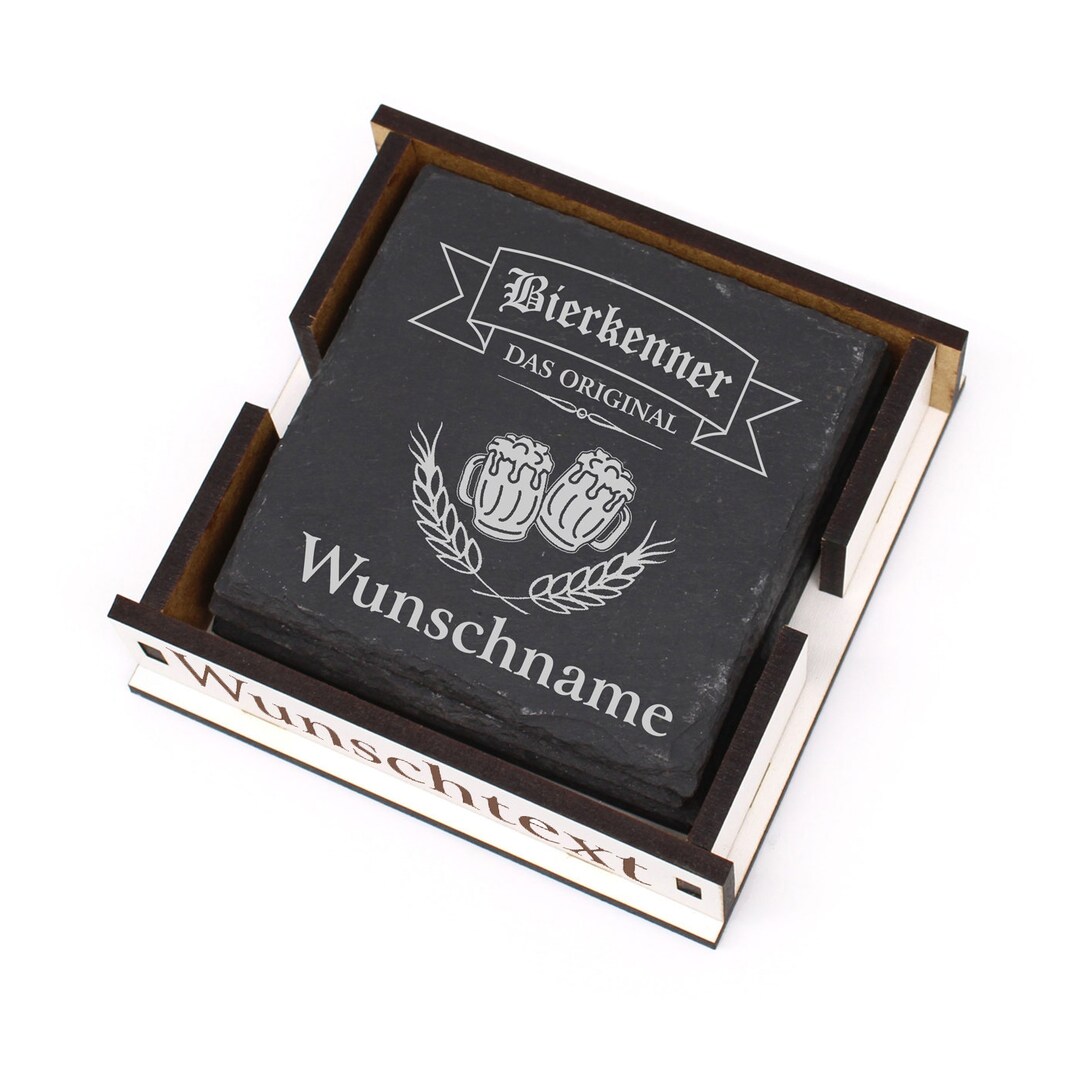 Slate Coaster Beer Connoisseur 11 X 11 Cm With Personalization