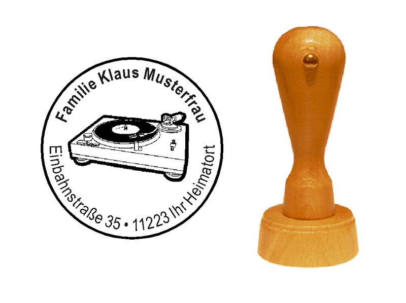 Stamp Wooden Stamps " PLATTENSPIELER"