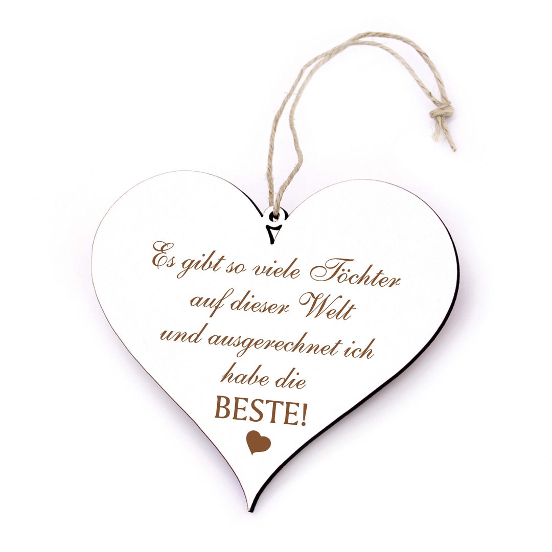 Schild Herz Spruch BESTE TOCHTER der Welt Herzschild 13 x 12 cm