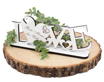 Decorative stand LOVE « BEST MOM in the world » with hearts love decorative sign heart sign decoration shabby gift Mother's Day mother's birthday