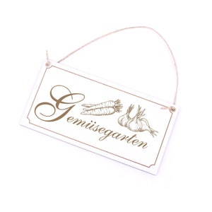 Sign vegetable garden - vegetable shabby door sign • 20 x 10 cm • for hanging • decoration wall decoration • gift gardener nursery kitchen bed