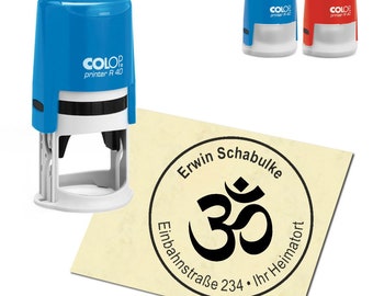 Stempel Adressstempel personalisiert - Hinduismus - rund ∅ 40mm