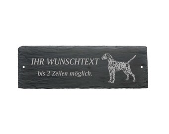 Weatherproof door sign « DALMATIAN » with desired text / name - approx. 22 x 8 cm sign Name plate Family Bell Dog Dogs Points Guard dog