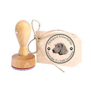Stamp personalized German Bracke dog round 40 mm address stamp wooden stamp - name address address stamp name stamp motif stamp