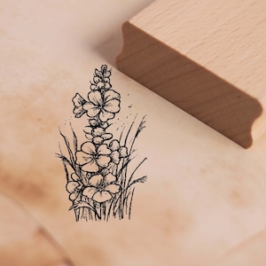 Timbre à motif de molène - Timbre en bois 28 x 48 mm - Scrapbooking Gaufrage Artisanat Estampage Cadeau Laine Herbe École Maternelle