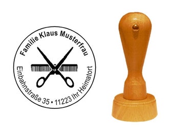 Stamp wooden stamp « HAIRDRESSER »