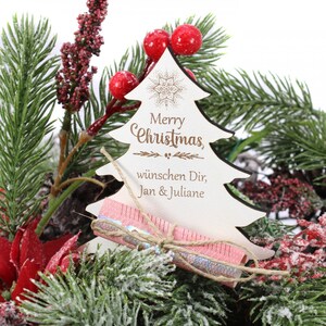 Regalo de dinero Árbol de Navidad Feliz Navidad - incluido el texto deseado - signo para el vale de dinero regalo de vale Secret Santa Santa Claus Navidad Navidad