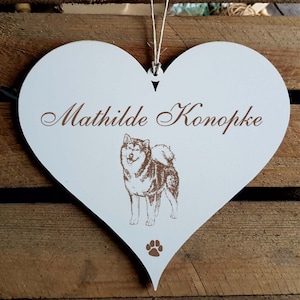 Shield Heart &quot;ALASKAN MALAMUTE&quot; with Wish Text Dog Dog Door Sign Name Decoration Sign Pendant Decoration Wall Decoration Door Decor Door Decor