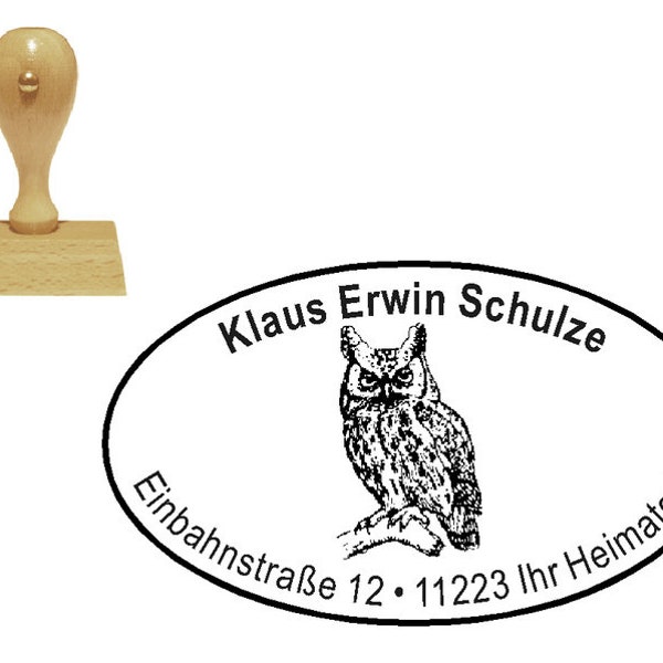 Stempel Holzstempel « EULE UHU Kautz 2 »