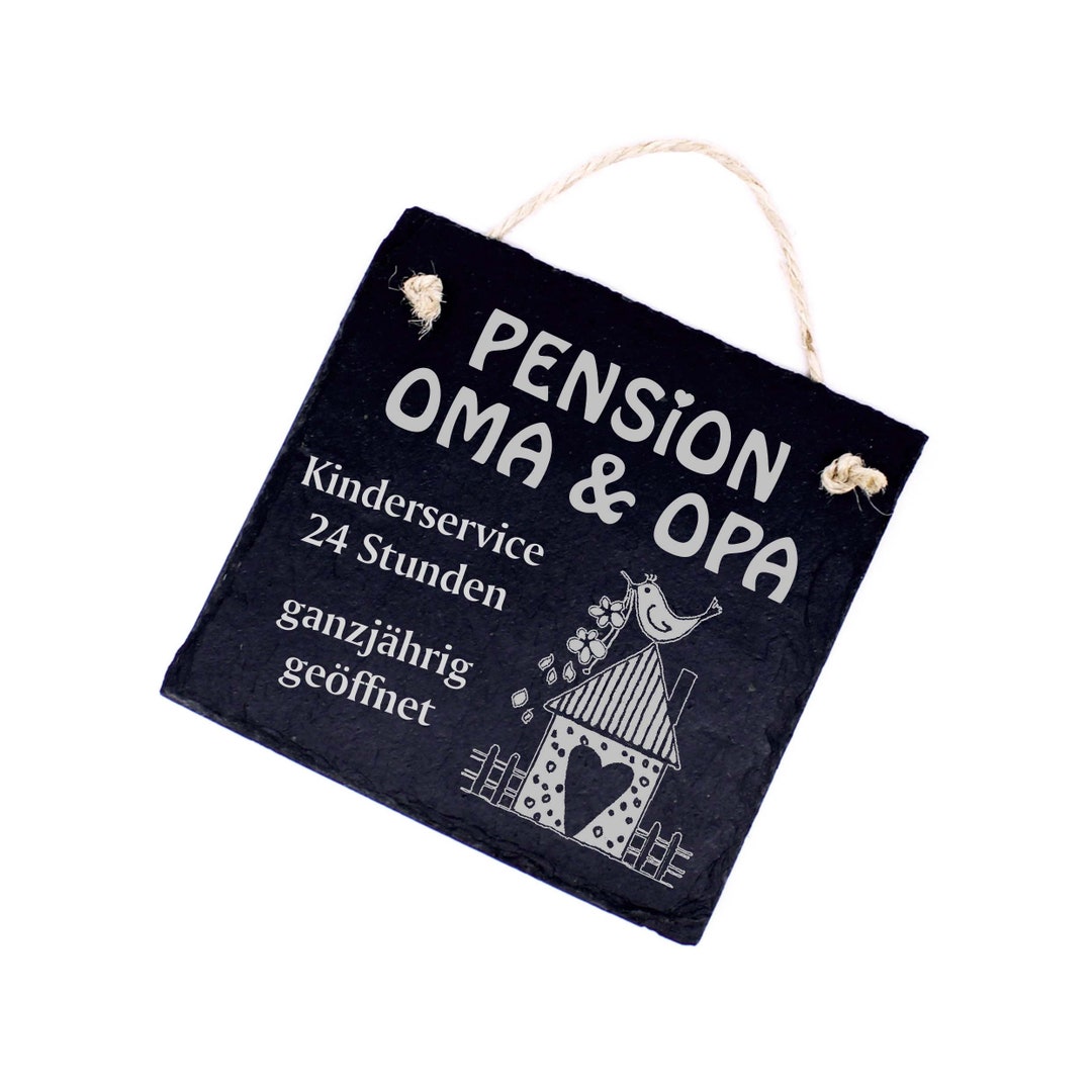 Dekolando Schiefertafel 'Pension Oma & Opa' – Personalisiertes Geschenk Für Großeltern