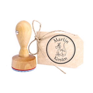 Timbro per bambini Drago – timbro in legno con nome personale Ø 24 mm – timbro con nome motivo timbro insegnante timbro insegnante regalo per la scuola