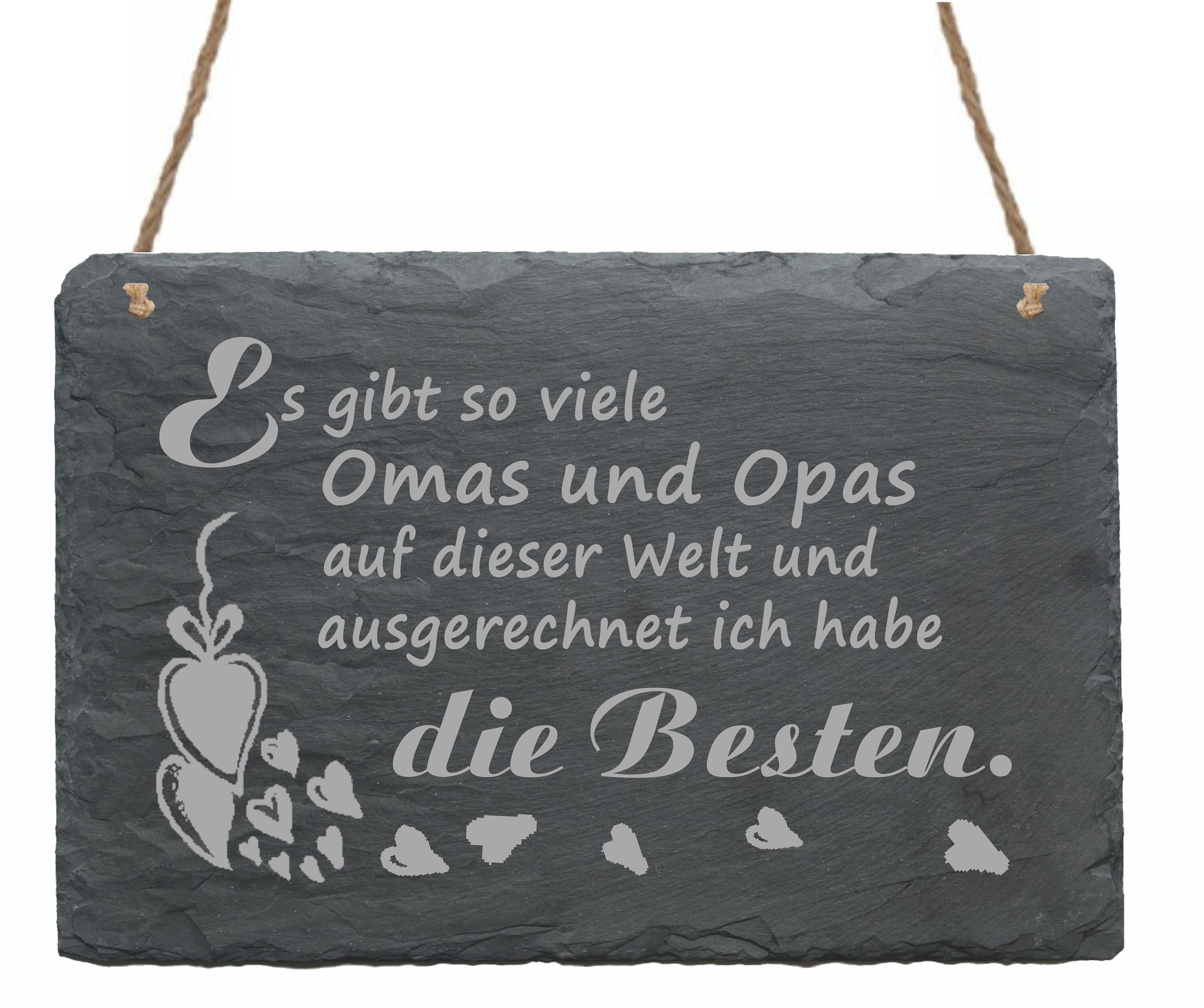 Schiefertafel 'Bei Oma Schmeckt Es Am Besten' – Wanddekoration 22x16 Cm