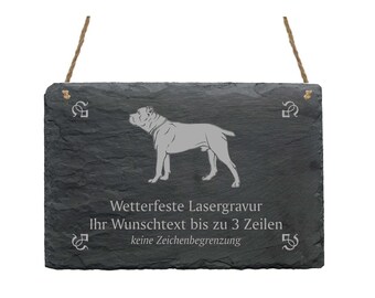 CANE CORSO slate with desired engraving 22 x 16 cm