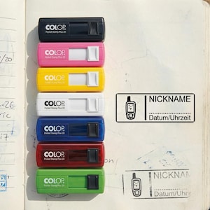 Geocachingstämpel GPS handhållen enhet 35 x 13 mm – personlig fickstämpel – för geocaching