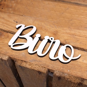 Rotulación de puerta de oficina - letrero de madera blanca decoración de la puerta de la puerta de la oficina sala de letras de decoración de la puerta - para pegar letrero adhesivo autoadhesivo 19 x 9 cm