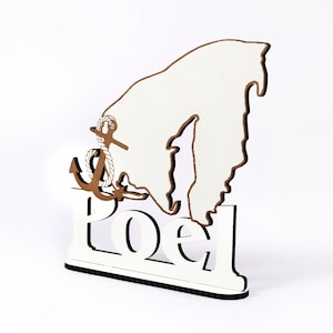 Decoration display » Island Poel » Sign for mooring anchor - table decoration maritime decoration decoration Decoration Baltic Sea Wismar Holiday Holiday Sea maritim