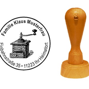 Stamp Wooden Stamps " COFFEE MILL "